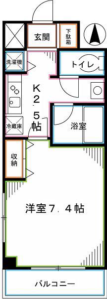 サンライズK(1K/5階)の間取り写真