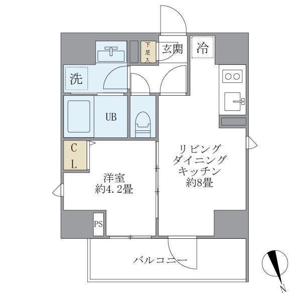 LA PERLA YOTSUYA(1LDK/6階)の間取り写真