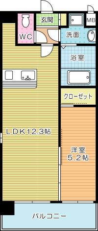 VICTOIRE歯大前(1LDK/10階)の間取り写真