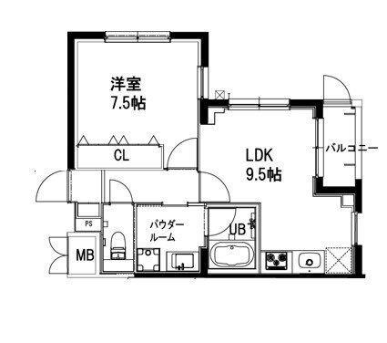 冨士プレジオ(1LDK/1階)の間取り写真