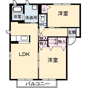 シャーメゾン丸尾(2LDK/2階)の間取り写真