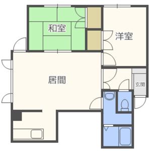 プライムハウス美園A/B(2LDK/2階)の間取り写真
