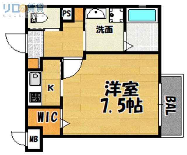 ワコーレヴィータ上新庄ウエスト(1K/2階)の間取り写真