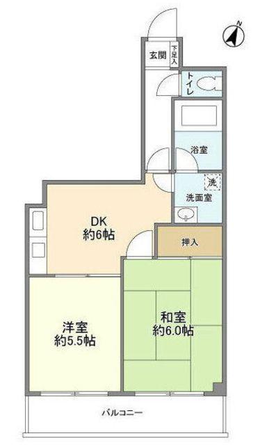 第二内匠マンション(2DK/3階)の間取り写真