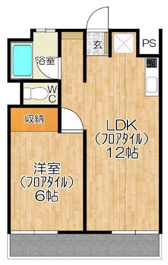 レジデンス白鷺(1LDK/3階)の間取り写真