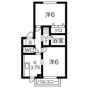 グレースドマーニ(2K/1階)の間取り写真