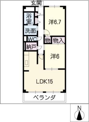 セントクレアージュ(2SLDK/3階)の間取り写真