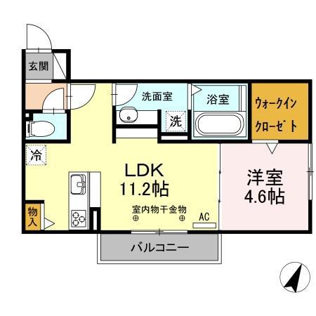 ステラ みよし(1LDK/3階)の間取り写真