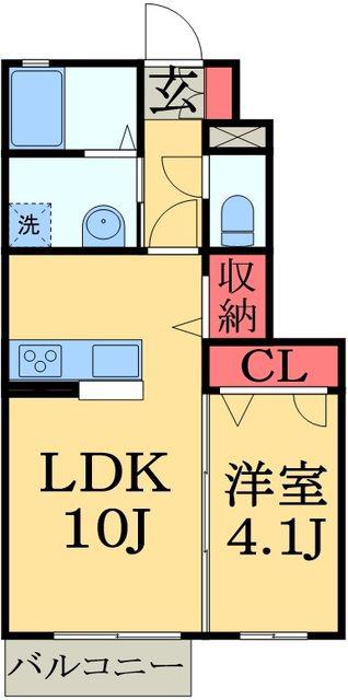 パークアヴェニューII(1LDK/1階)の間取り写真