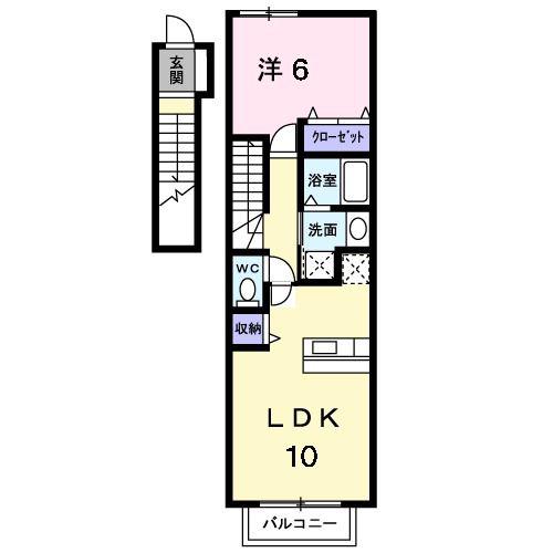 ウッディ・コートII(1LDK/2階)の間取り写真