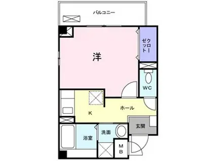 フィデールK(1K/3階)の間取り写真