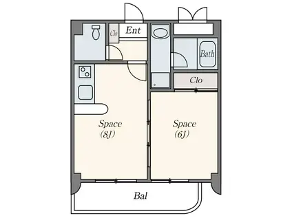 グレイスコート(1LDK/2階)の間取り写真