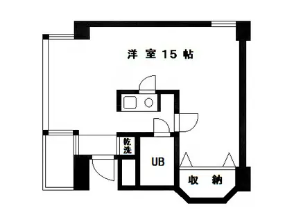 ヤナギサワマンション(1K/4階)の間取り写真