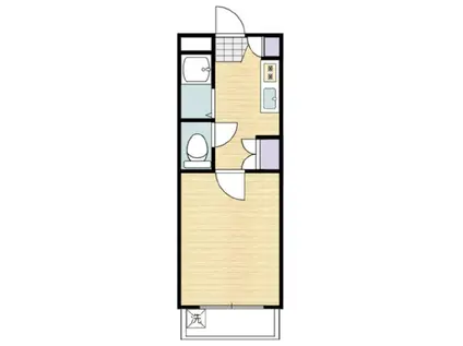 ベルフロント宮崎(1K/3階)の間取り写真