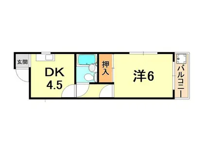 フレンドマンション(1DK/4階)の間取り写真