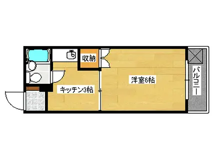 柴崎東雲ビル(1DK/5階)の間取り写真