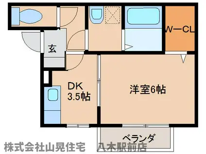 リヴェールシャトー(1DK/1階)の間取り写真