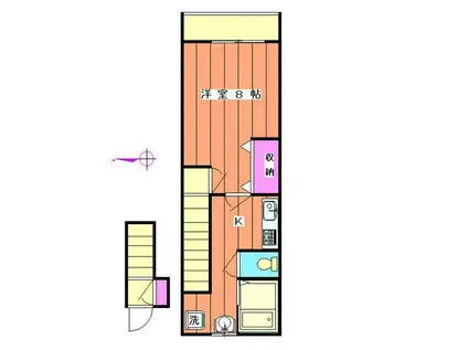 阿佐谷南1丁目コーポ(1K/2階)の間取り写真