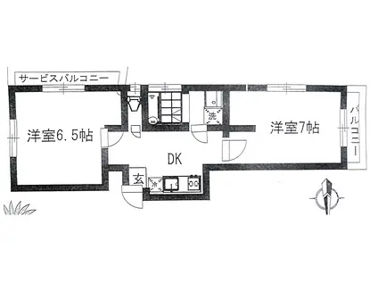 メゾン・ド・ベルフォール(2DK/4階)の間取り写真