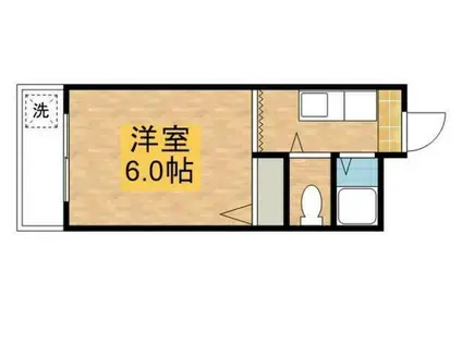 スターダスト日光台B棟(ワンルーム/2階)の間取り写真