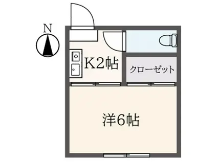 コスモス神楽坂(1K/2階)の間取り写真