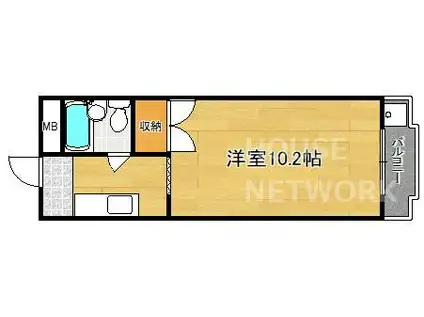 コータス角三(1K/2階)の間取り写真