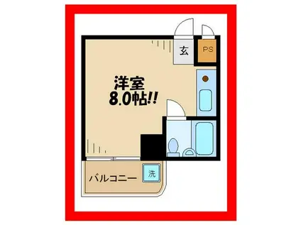 モンレーヴ調布(ワンルーム/8階)の間取り写真