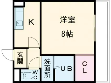 クレールKATSUNO(1K/1階)の間取り写真