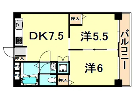 田中マンション(2DK/2階)の間取り写真