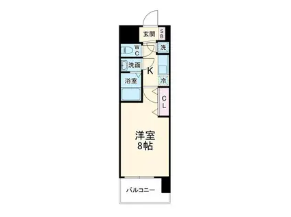 セレニテ江坂ミラク(1K/10階)の間取り写真
