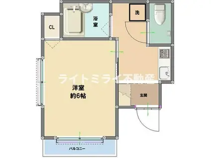 メゾンユニソール神楽坂(1K/3階)の間取り写真