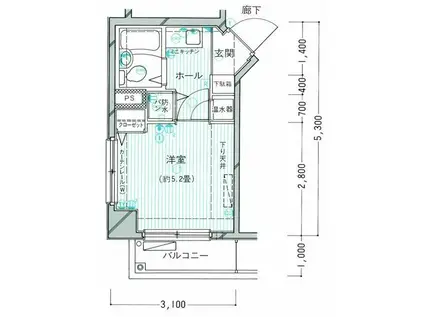 豊田ダイカンプラザ(1K/7階)の間取り写真