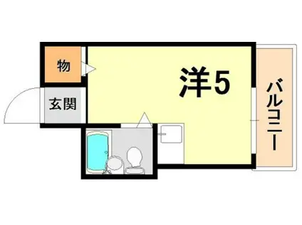 シャトー第8神戸(ワンルーム/5階)の間取り写真