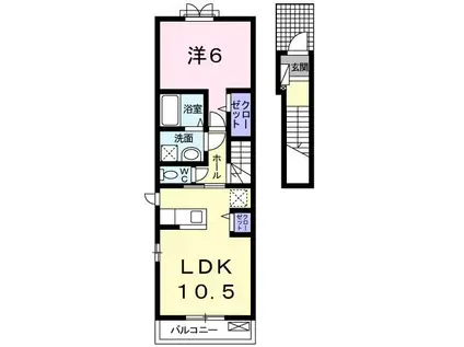 リオン・ドール I(1LDK/2階)の間取り写真