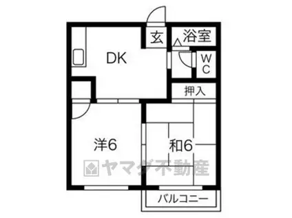 飯野ハイツA(2DK/2階)の間取り写真