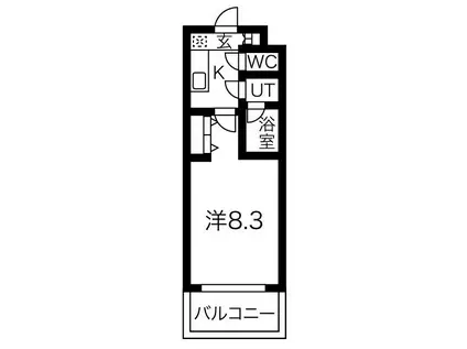 スプランディッド新大阪III(1K/2階)の間取り写真