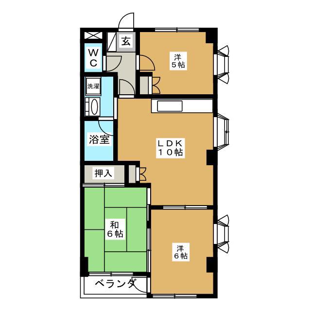リビングヒルズ(3LDK/1階)の間取り写真