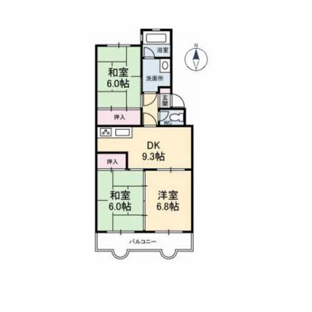 第2キクスイビル(3DK/3階)の間取り写真