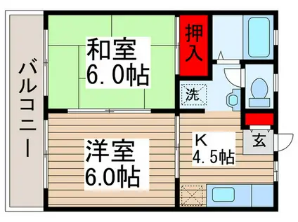 アーバンハウス(2K/2階)の間取り写真