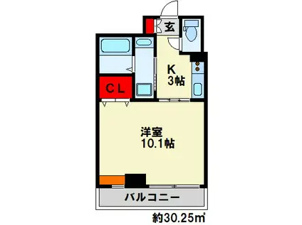 COCOメゾン(1K/3階)の間取り写真