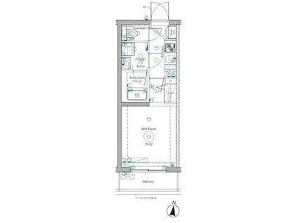 DIPS綾瀬(1K/1階)の間取り写真