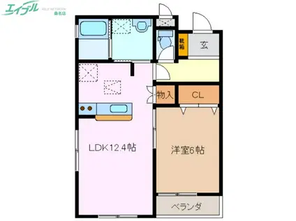 メゾンくわなわん(1LDK/1階)の間取り写真