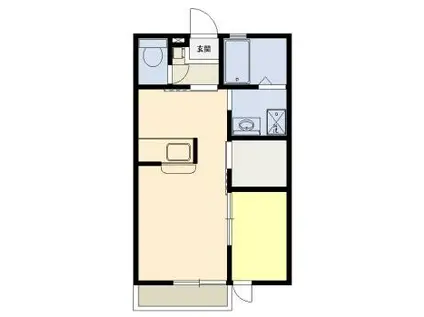 キャッスルハイツC(1LDK/1階)の間取り写真