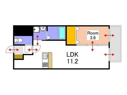 AXIS今(1LDK/6階)の間取り写真