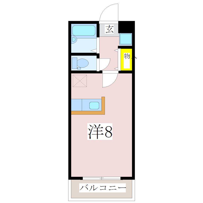 リブェール田上(ワンルーム/5階)の間取り写真