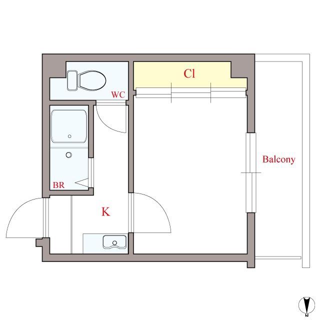 ベルフレージュ住吉(1K/8階)の間取り写真