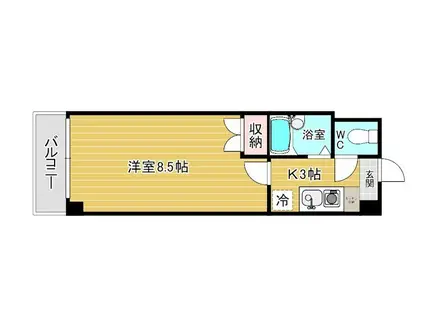 ロイヤルアネックス(1K/8階)の間取り写真