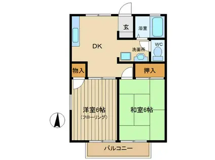 セジュールウチダ(2DK/1階)の間取り写真