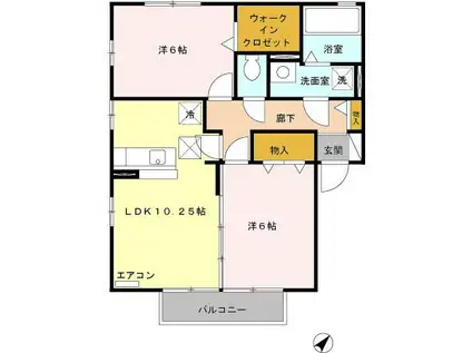 エクセルE(2LDK/1階)の間取り写真