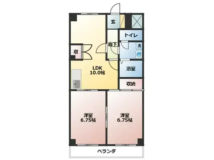 カーサ伊藤(2LDK/1階)の間取り写真